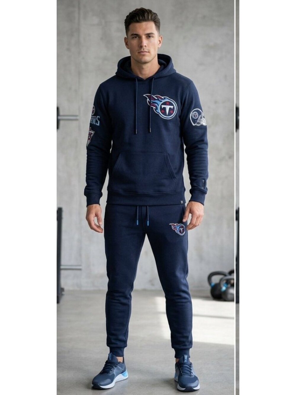 New Pro Standard NFL Tennessee Titans Midnight Navy Patches Pullover Hoodie